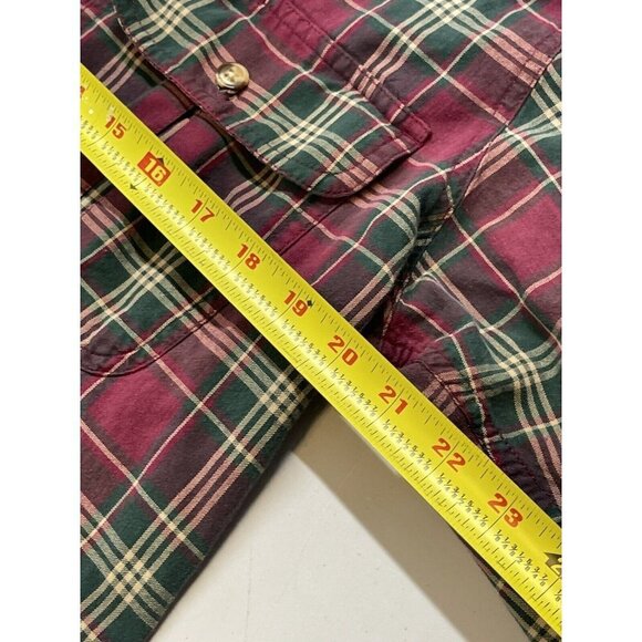 Cabela's Mens Shirt Size Medium Red Green Plaid Button Down - Picture 7 of 8